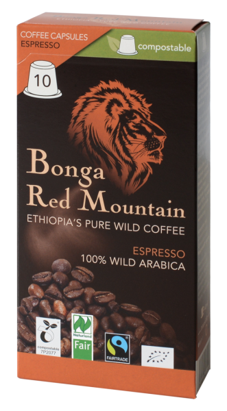 Bonga Red Mountain Espresso Kapsel Inhalt 10 x 5,5g